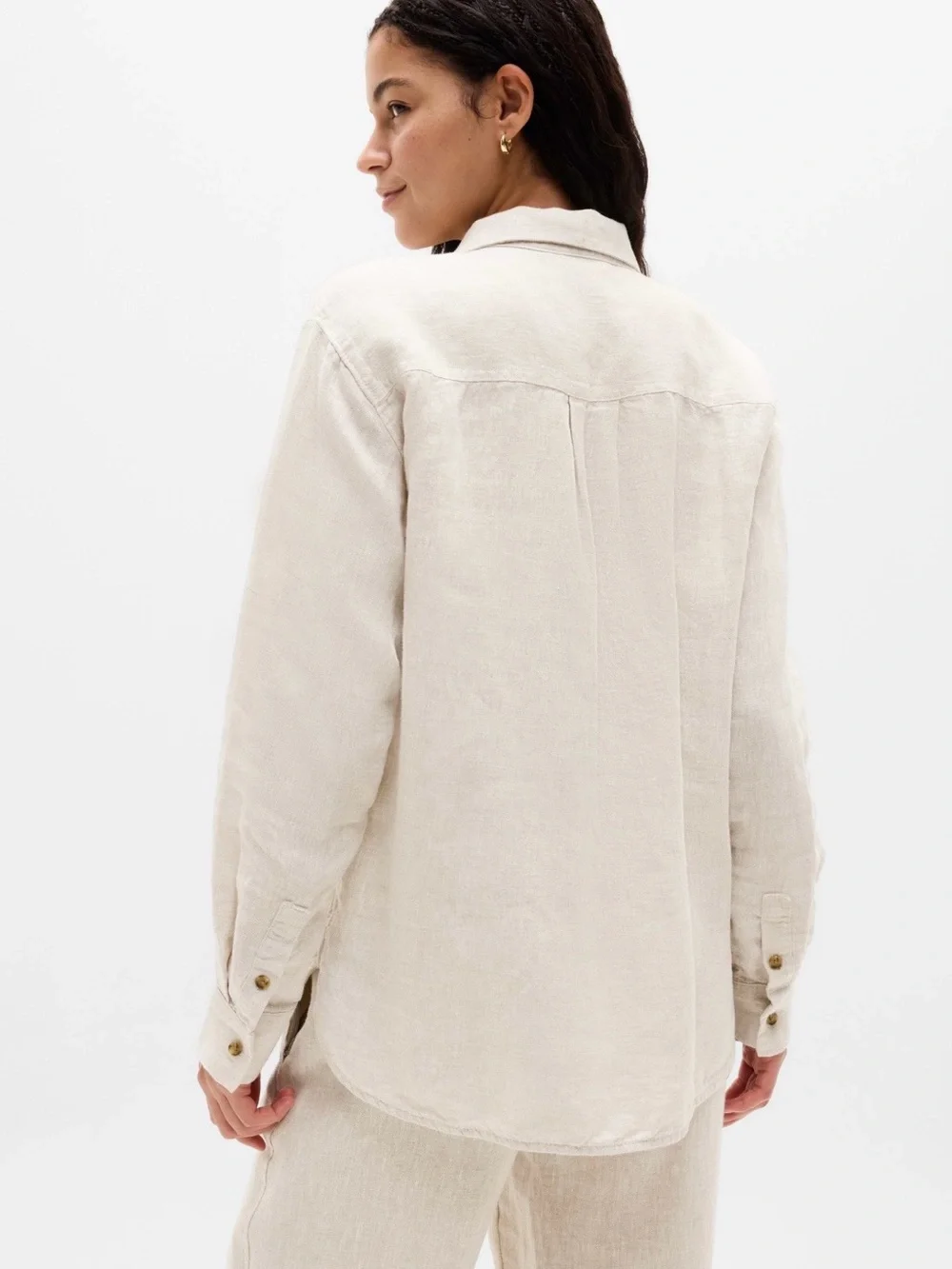 NWT-Athleta Retreat Linen Shirt, Size 1X